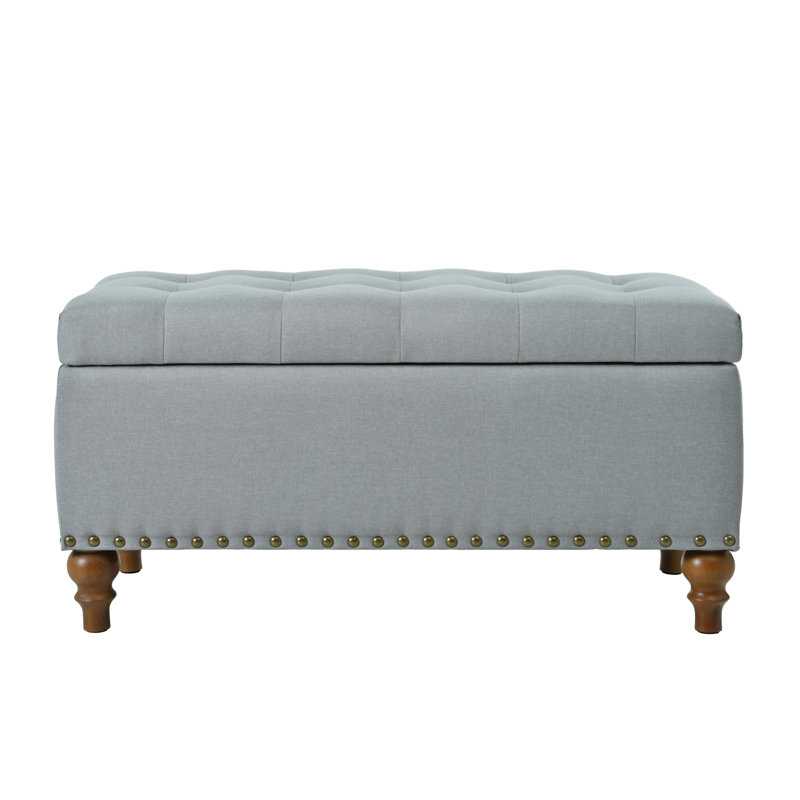 Ottoman Storage Bench, Gray