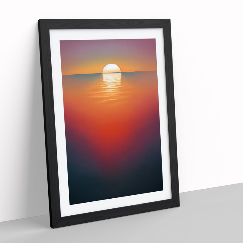 Serene Sunset - Single Picture Frame Print, Black, 64cm H x 46cm W x 2cm D