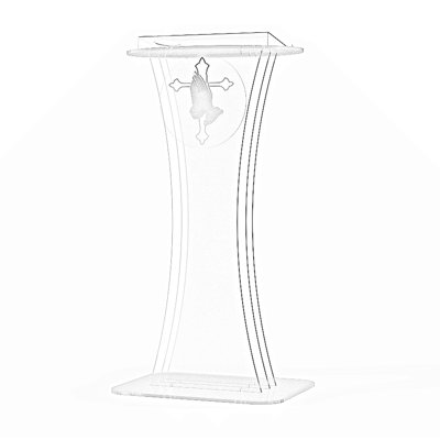 Fixturedisplays® Assembled Clear Acrylic Lucite Podium Pulpit Lectern 1803-1+12152--Assembled Podium