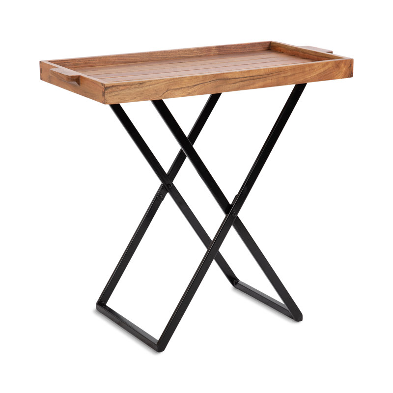 Benahid Solid Wood Tray Top End Table