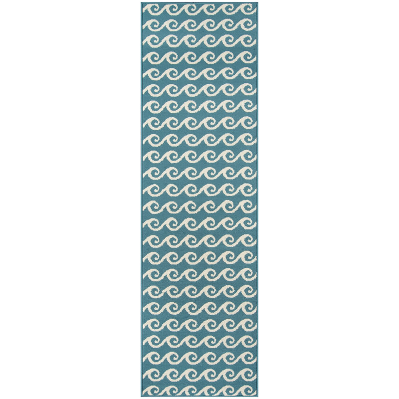 Tapis bleu Yepez, Tapis de couloir 2 pi 3 po x 7 pi 6 po