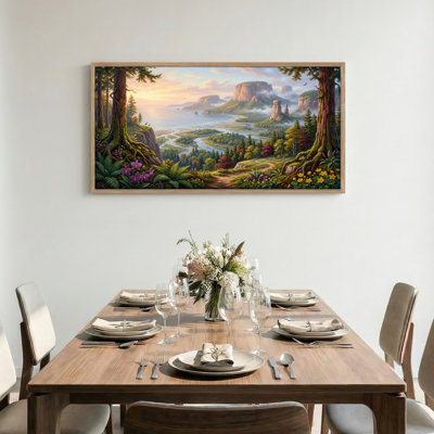 «Forest Landscape», ensemble de reproductions de peintures à l'huile sur toile encadrées de 1 48 po x 24 po