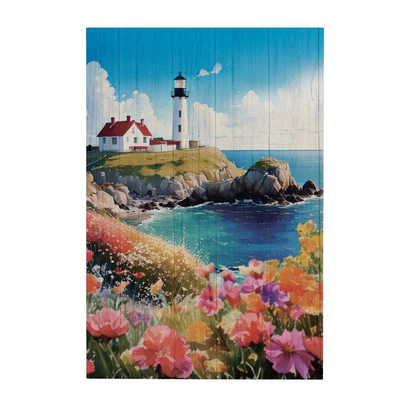 Coastal Wooden Wall Art Lighthouse 16x24"