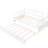 Twin Size Daybed With Trundle, Robust Wood Construction For Extra Sleeping Option Trundle In White, Pine Functional Home Spaces