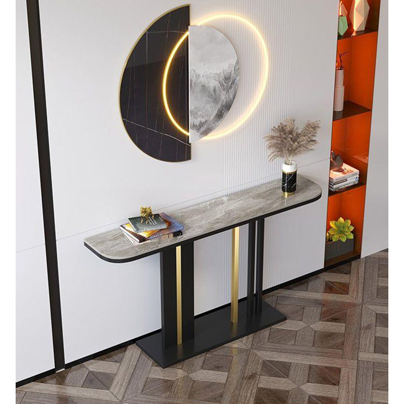 Table d'appoint contemporaine contemporaine, H 31,5 po x l 47,24 po x P 11,81 po, Grey/Black