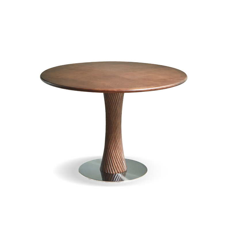 Walnut Round Solid Wood Dining table, 29.53" H x 39.37" L x 39.37" W
