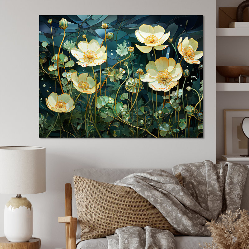 Décoration murale méticuleusement détaillée Buttercups I - Bouton d'or, H 24 po x l 32 po x P 1 po, Toile tendue