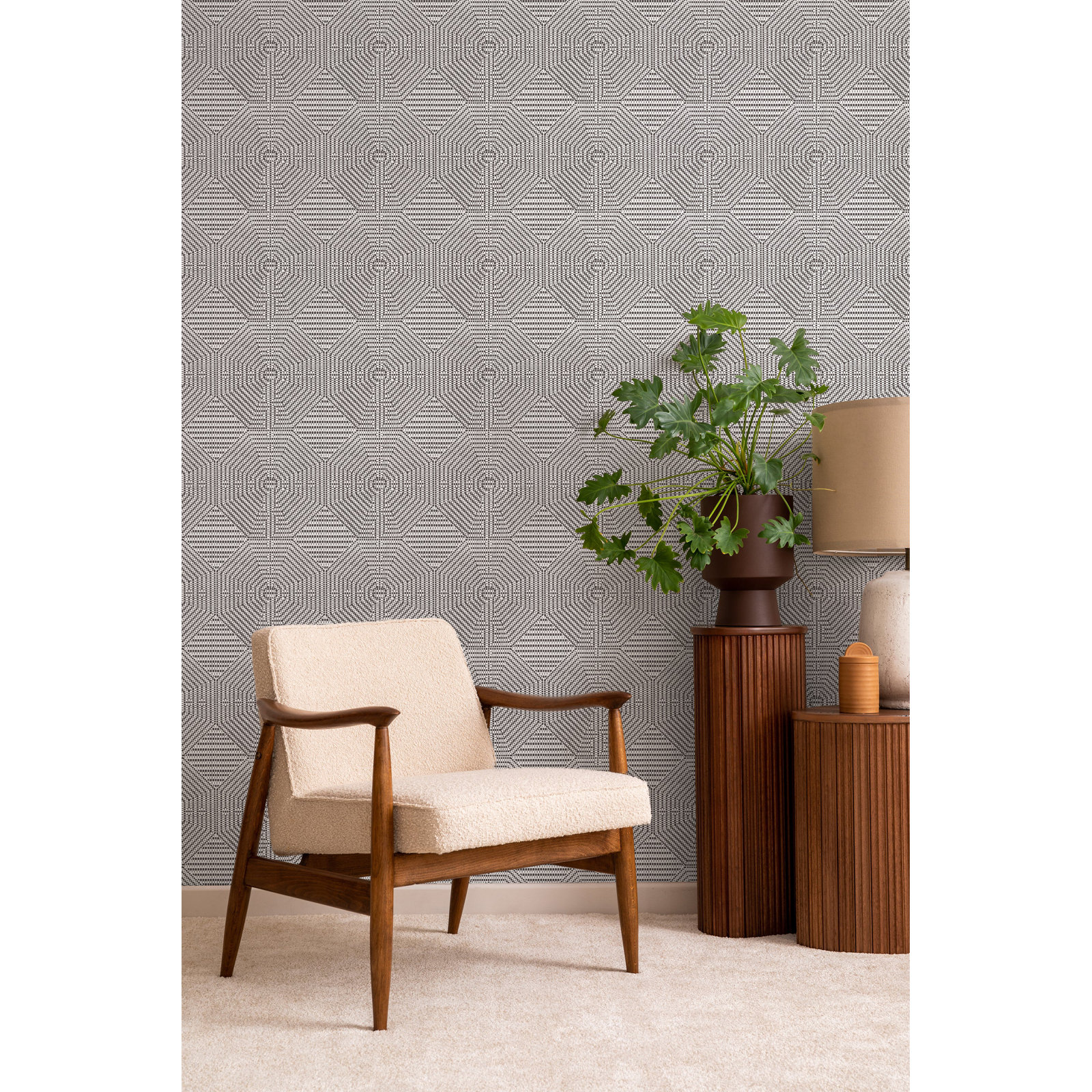 Geometric Peel & Stick Wallpaper Roll, Gray