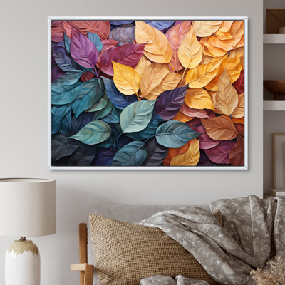 Collage de feuilles colorées II sur toile