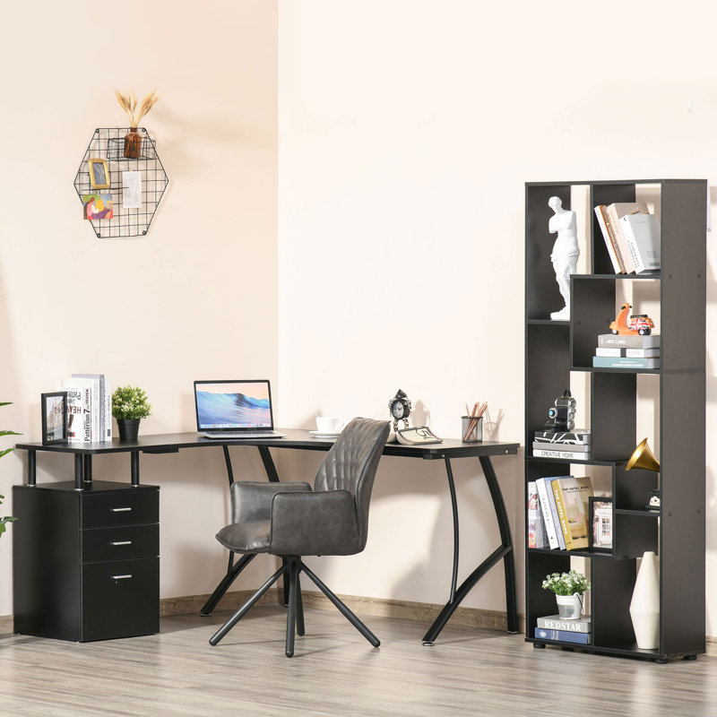 L-Shaped Writing Desk, Black