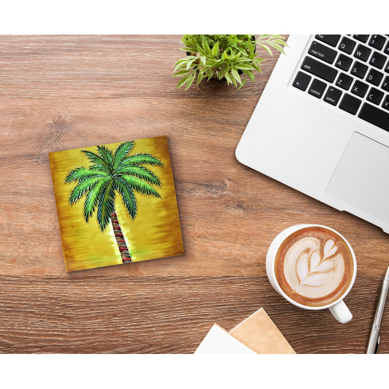 Sous-verre 4 x 4 po Palm Tree