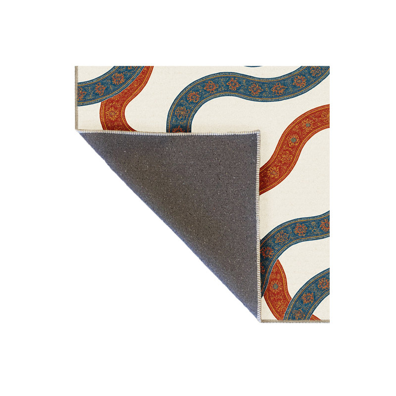 Tapis blanc tissé à motif lavable Mosso, 2' x 2'11"