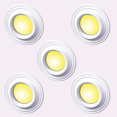 5" White Urethane Spot Light Trim Ring for Recessed Lights, Ceiling Medallion