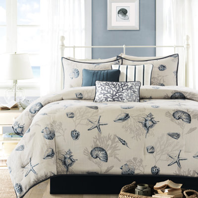 Édredon bleu - imprimé décoratif très grand 100% coton