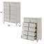 Commode 5 tiroirs Laveda, finition blanc perle