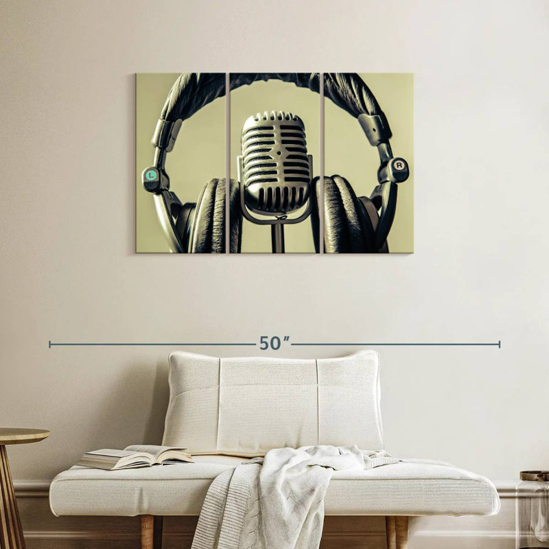 Abarca Microphone And Headphone, 24" H x 38" W