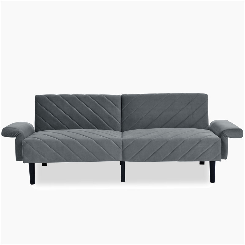 Gania Upholstered Sofa, Gray Velvet