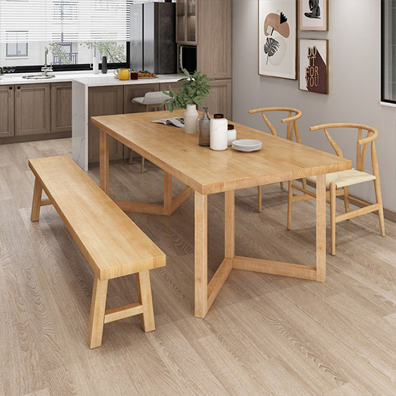 Ensemble de tables haut de gamme en bois massif, H 29,52 po x L 62,99 po x l 27,55 po