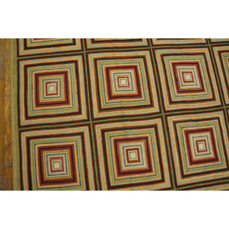 Flatweave Wool Geometric Area Rug