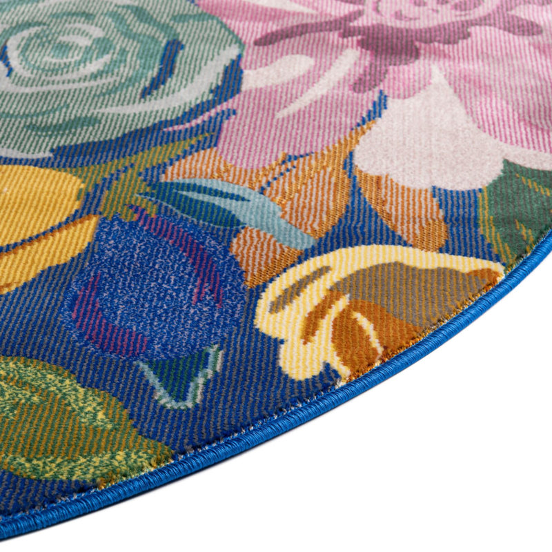 Corderro Floral Indoor Rug, Round 5'3"