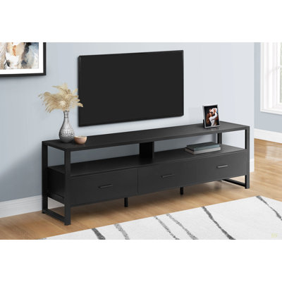 Tv Stand, 72 Inch, Media Entertainment Center, Storage Drawers, Metal, Contemporary, Modern