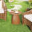 Round Patio Side Table, Metal Steel Outdoor Side Table, Patio Accent End Table-1450385996