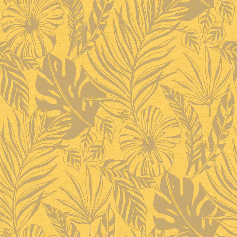 Brocadero 10.05m x 53cm Glitter Wallpaper Roll, Yellow