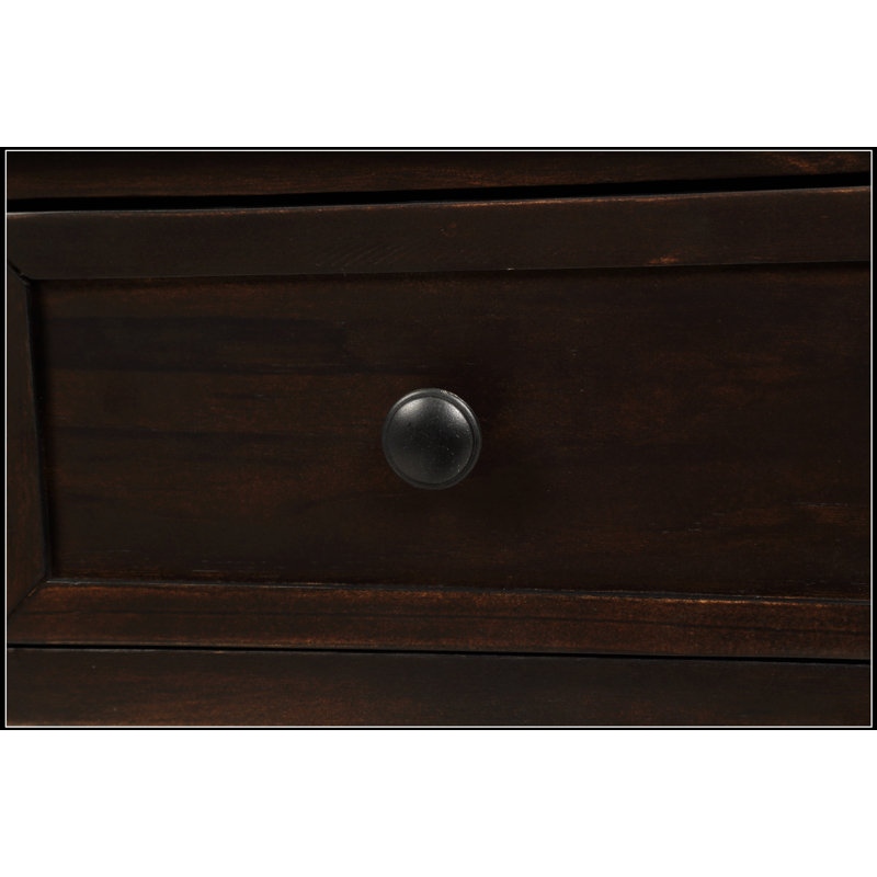 Console rustique avec deux tiroirs de rangement et une tablette inférieure, facile à assembler pour le salon et le vestibule en bleu marine antique