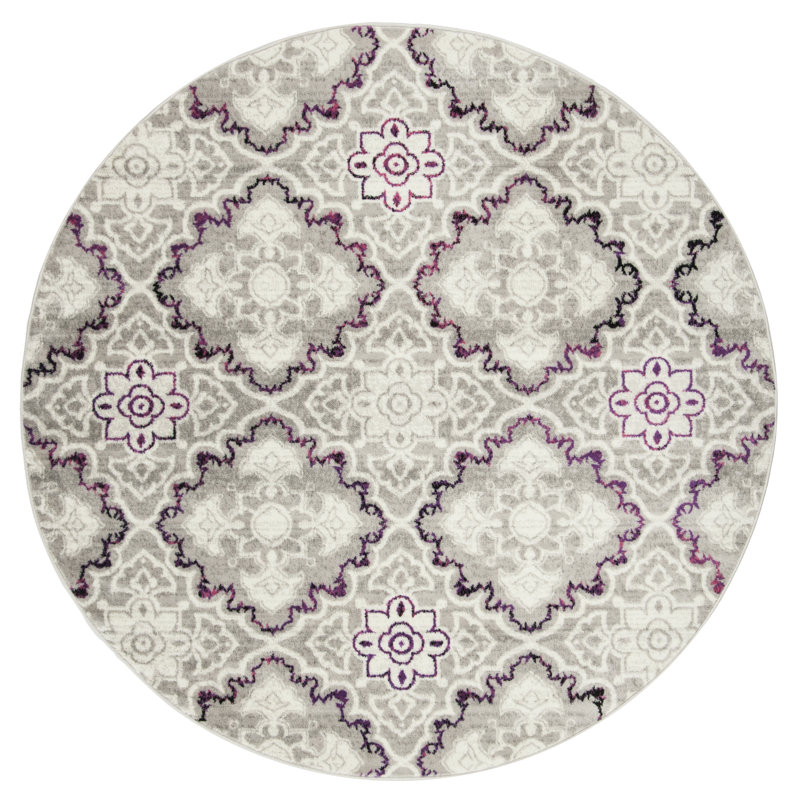 Micheline Performance Geometric Rug, Round 6'7"