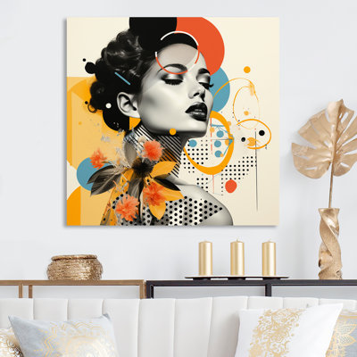 «Fashion Chic Creative Woman Collage» - art mural en métal Fashion
