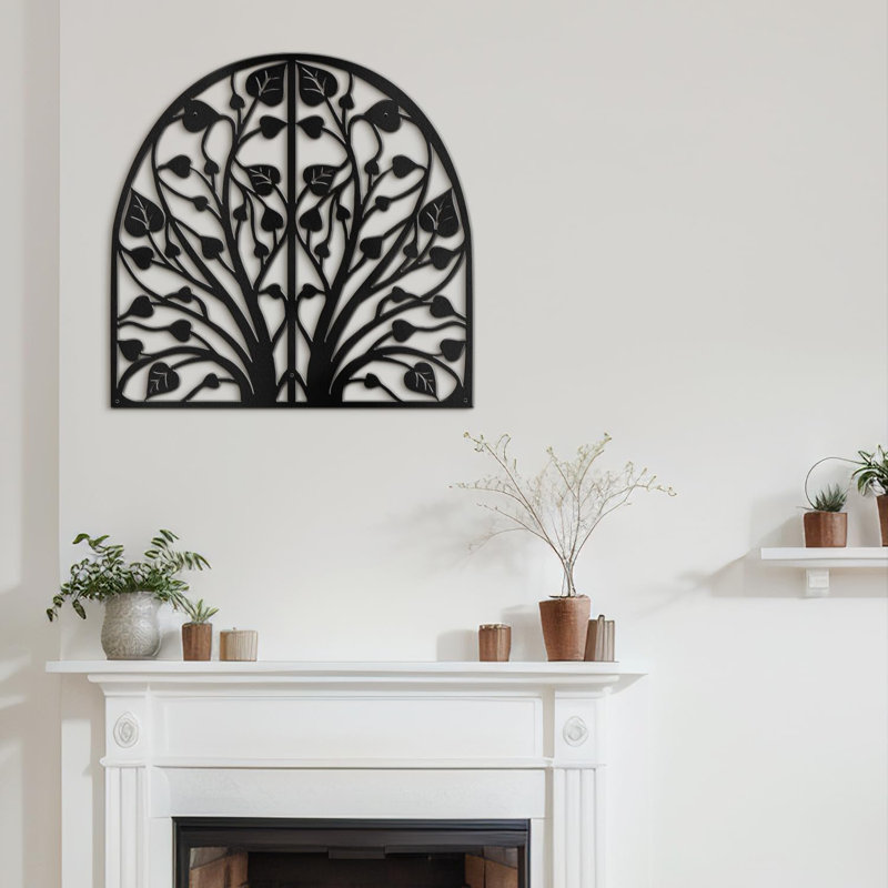 Décoration murale décorative en métal, Noir, H 35,64 po x l 36 po x P 0,05 po