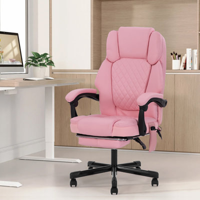 Adjustable Footrest and Lumbar Support Ergonomic Executive Office Chair