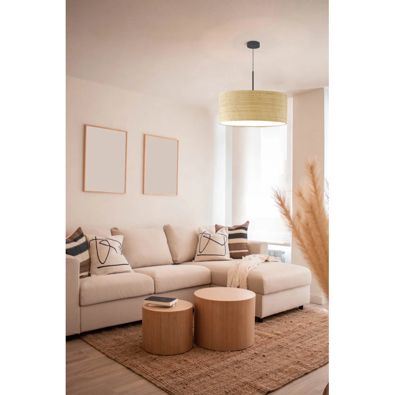 Aaryahi 3 - Light Drum Pendant, White