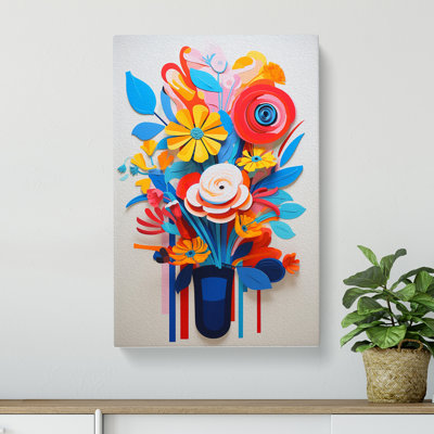 Floral Constructivism - Wrapped Canvas
