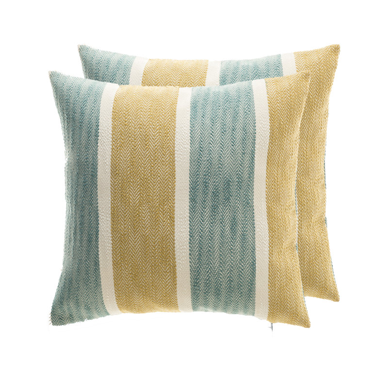 Los Angeles Square Pillow Cover & Insert, Polyester/Polyfill, Blue/Orange