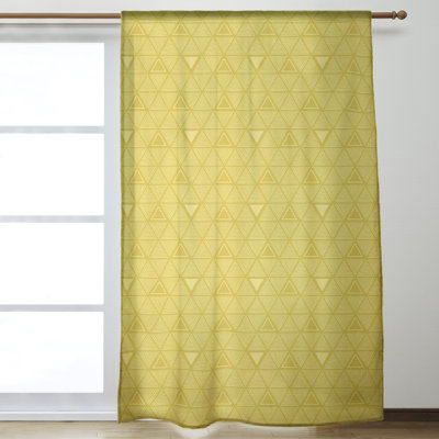 Panneau de rideau simple obscurcissant et isolant avec passe-tringle classique à motif de triangles dessinés à la main