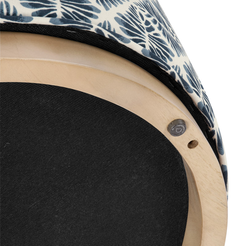 Repose-pieds Cloud avec base en bois, Blue Geometric