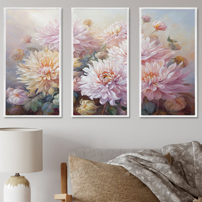 Rose et mauve, ensemble d'art sur toile