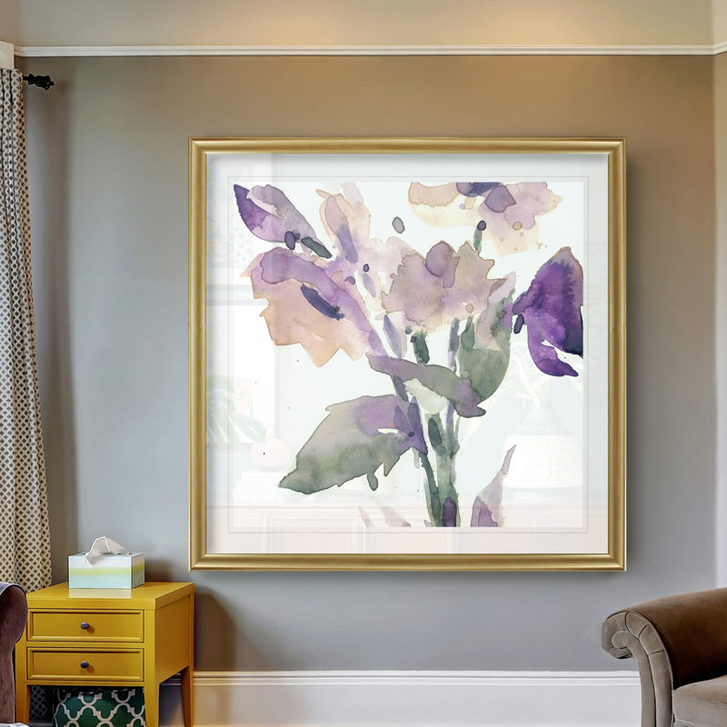 «Garden Blooms II», peinture sur toile, Cadre doré, H 30,5 po x l 30,5 po x P 1,5 po
