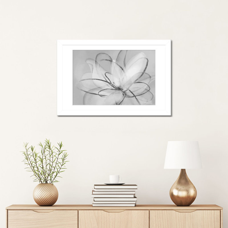 Transparent Beauty III - Black & White, White Open Corner Framed, 16" H x 24" W