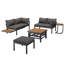 Modern Outdoor Patio Set With Adjustable Table & Extendable Sofa