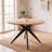 45" Round Dining Table for 2-4, Wood Kitchen Dining Room Table With 1.18" Thick Iron Legs, Space Saving Circular Dinner Table For Reading Nook, Living Room-1628720264