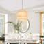 Lustre tambour 4 lumières blanc à intensité variable avec abat-jour en tissu Lustre blanc