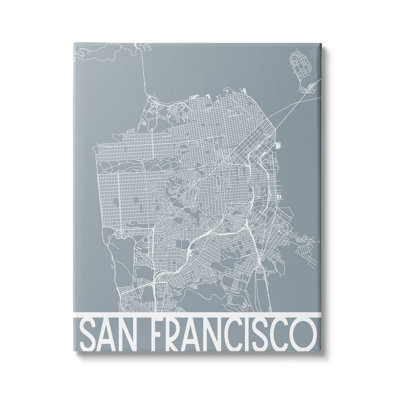 San Francisco, carte géométrique de la ville, transport sur plaque surdimensionné par Daphne Polselli