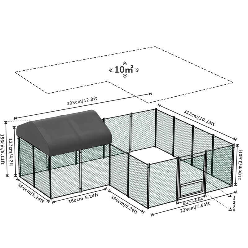 10 pieds carrés avec poulailler Dovidio