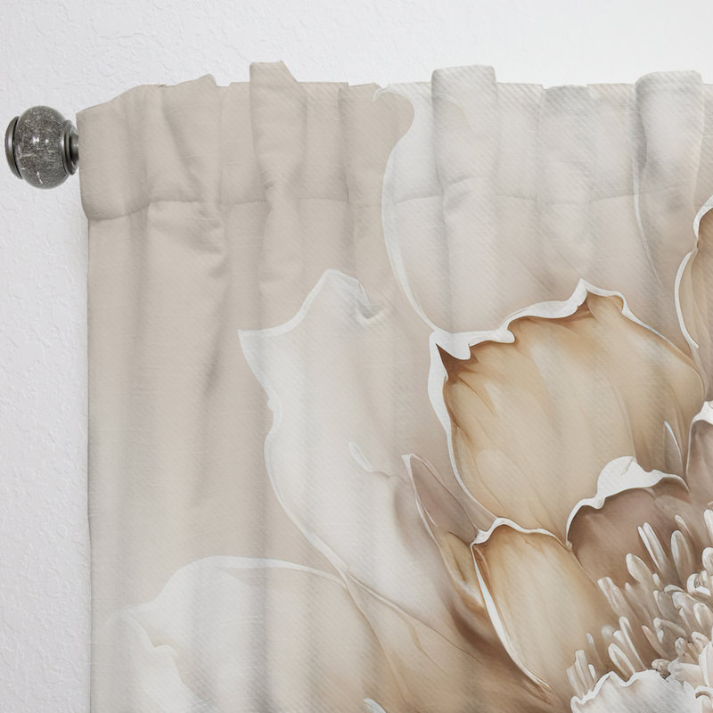 Juno - Rideau en velours floral - 1 panneau, L 52 po x L 108 po