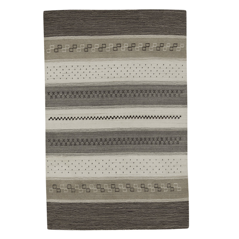 Hand-Knotted High-Quality White Area Rug