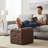 19-Inch Square Tufted Ottoman Footstool, Upholstered Cube Pouf With Button Tufting For Living Room, Bedroom (Multiple Fabrics)