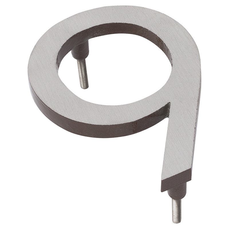 l 4 pi 5 po x Numéro de maison à fixation flottante, 5, Nickel satiné / bronze romain