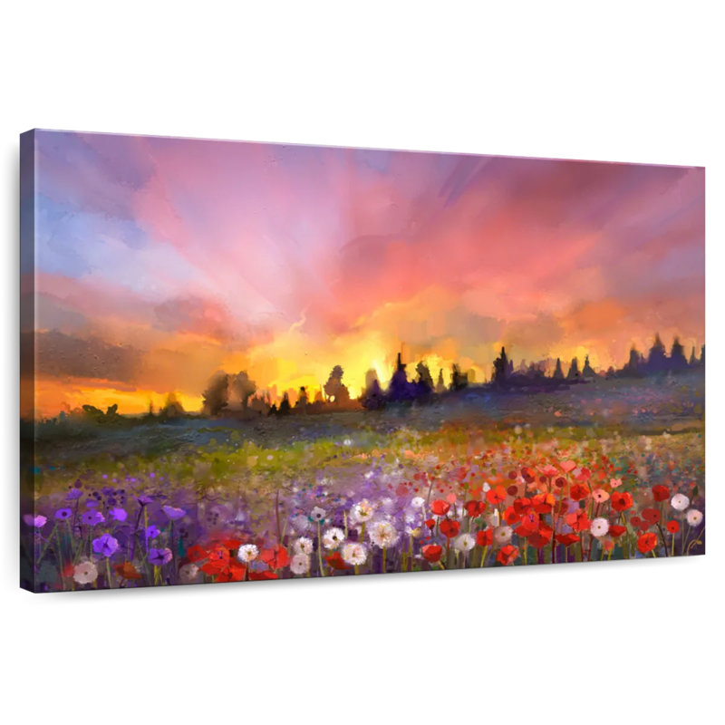 Paysage de coucher de soleil d'Alvord, H 24 po x l 36 po
